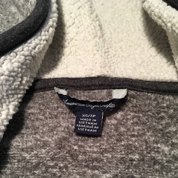 Gray American Eagle hooded zip up - size XS - Picture 3 of 5